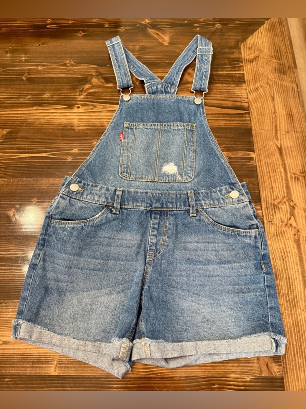 Levi's Girls Light Blue‎ Denim Shortall Size 14 EUC